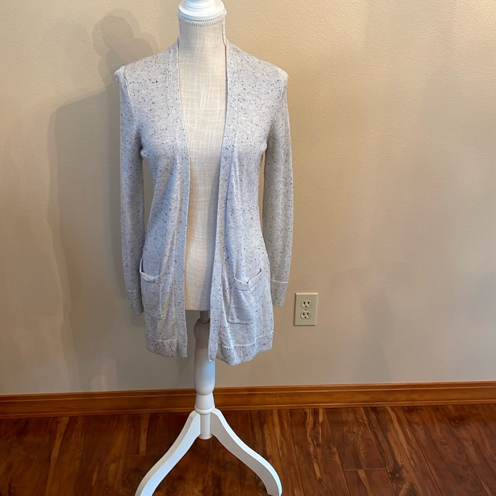 Stitches & Stripes Long Sleeve Speckled Open Front Cardigan in size small